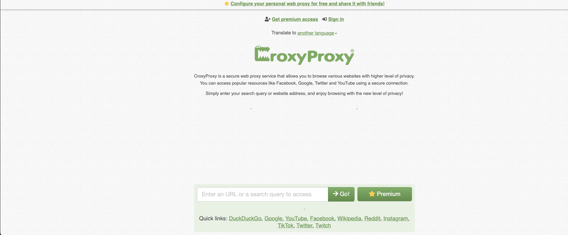 CroxyProxy free proxy site