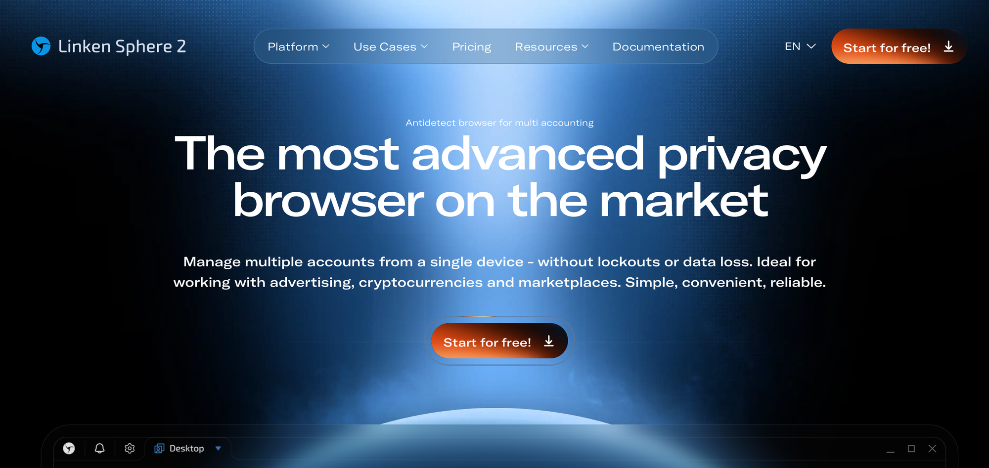 Linkin Sphere Landing View